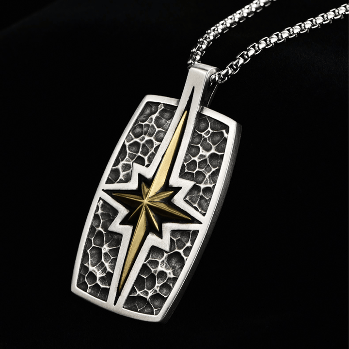 Collier pendentif étoile de Bethléem style rétro en argent sterling 925 de Christianartworkshop - Chaîne en titane - 27,55''/70 cm - image 1