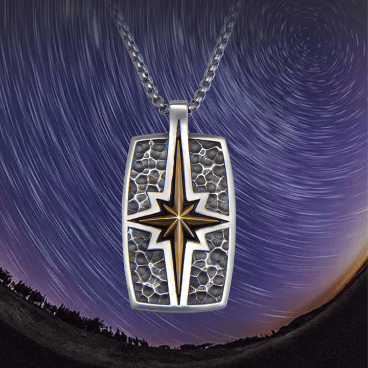Collier pendentif étoile de Bethléem style rétro en argent sterling 925 de Christianartworkshop - Chaîne en argent - 21,65''/55 cm - image 0