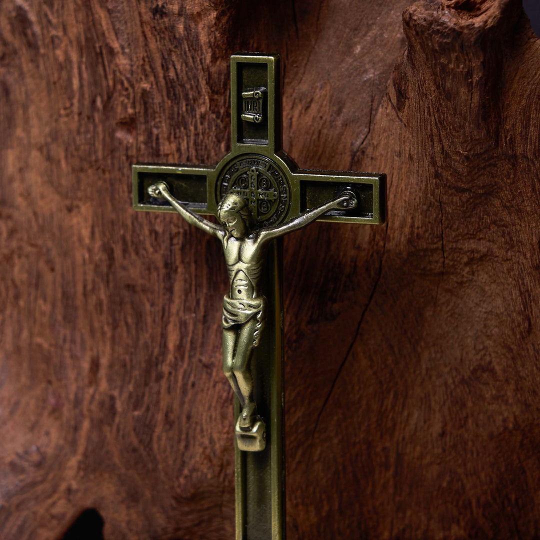 Christianartworkshop Crucifix stéréoscopique de style classique en alliage argent-bronze - image 6