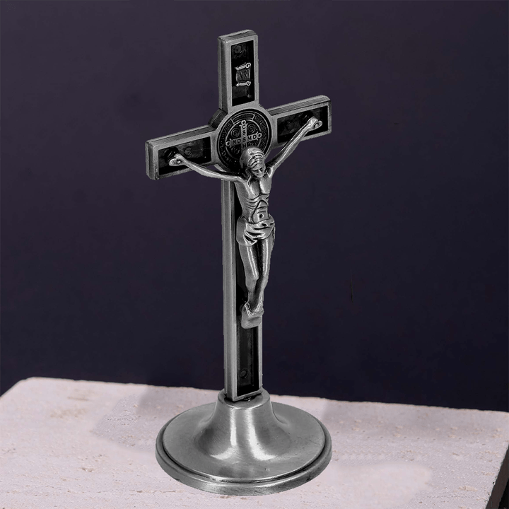 Christianartworkshop Crucifix stéréoscopique de style classique en alliage argent-bronze - Argent - image 0
