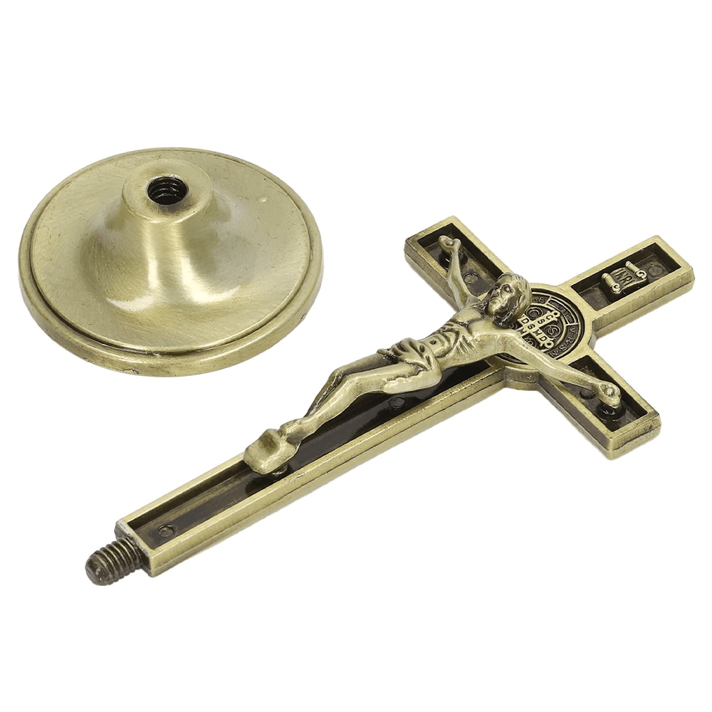 Christianartworkshop Crucifix stéréoscopique de style classique en alliage argent-bronze - image 11
