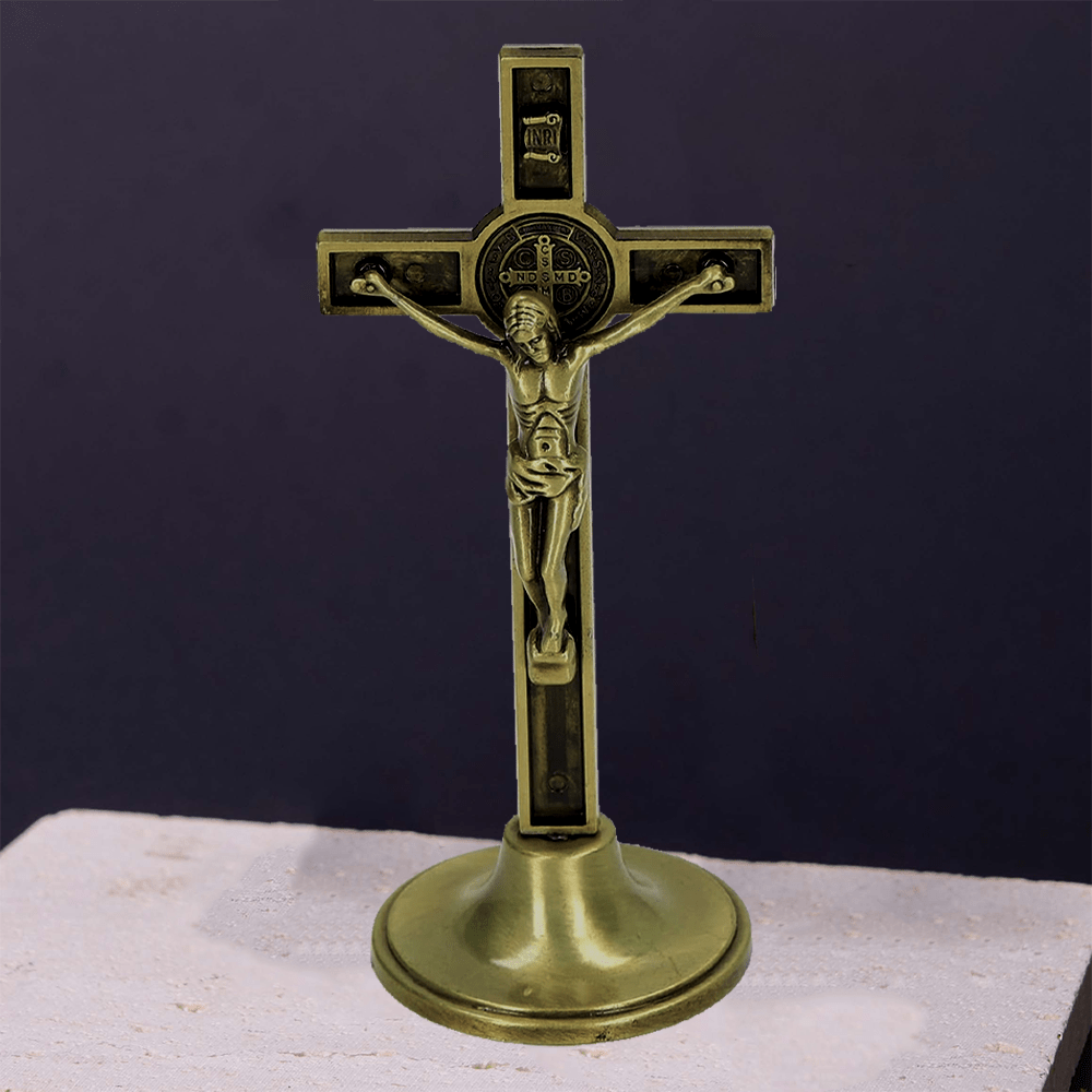 Christianartworkshop Crucifix stéréoscopique de style classique en alliage argent-bronze - Bronze - image 1