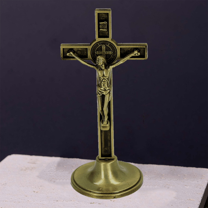 Christianartworkshop Crucifix stéréoscopique de style classique en alliage argent-bronze - Bronze - image 1