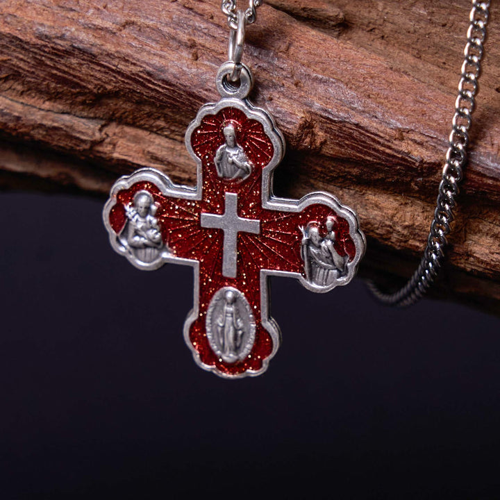 Christianartworkshop Collier pendentif croix à quatre directions en carmélite style classique - image 3