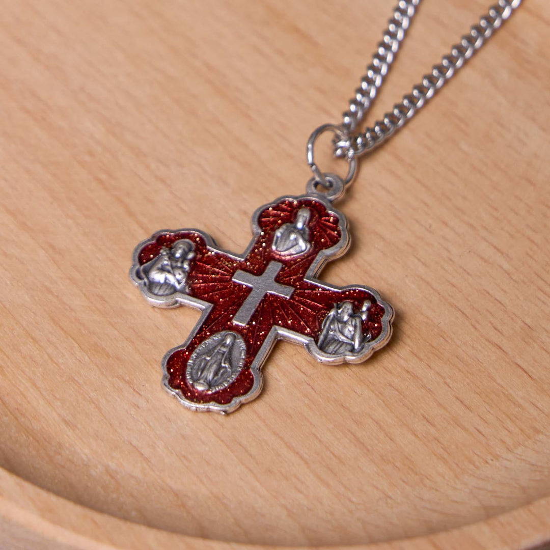 Christianartworkshop Collier pendentif croix à quatre directions en carmélite style classique - image 9