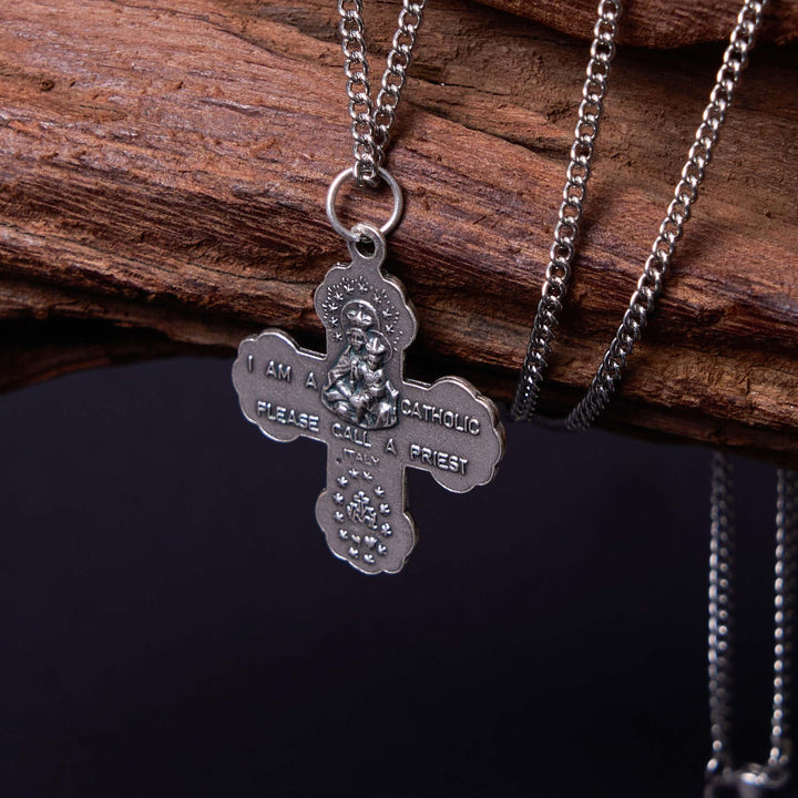 Christianartworkshop Collier pendentif croix à quatre directions en carmélite style classique - image 12