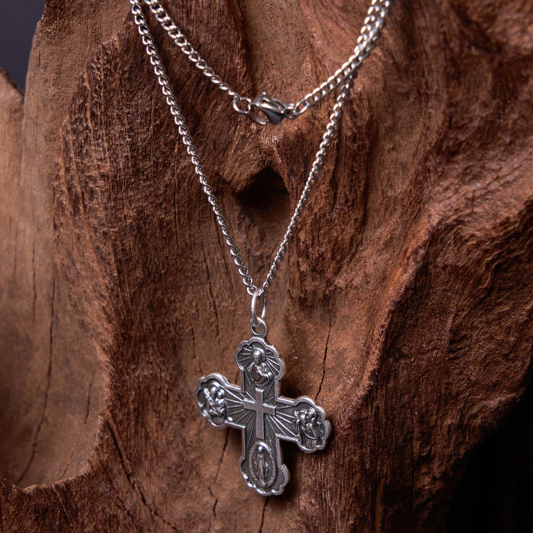Christianartworkshop Collier pendentif croix à quatre directions en carmélite style classique - image 11