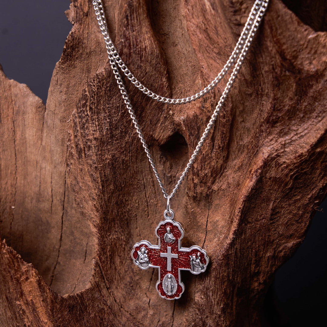 Christianartworkshop Collier pendentif croix à quatre directions en carmélite style classique - image 7