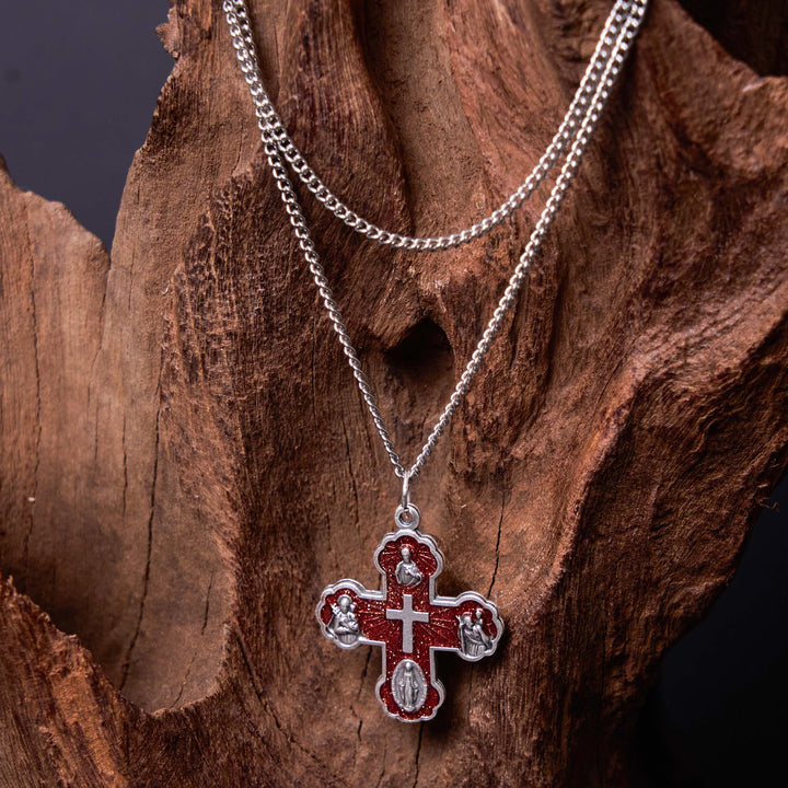 Christianartworkshop Collier pendentif croix à quatre directions en carmélite style classique - image 7