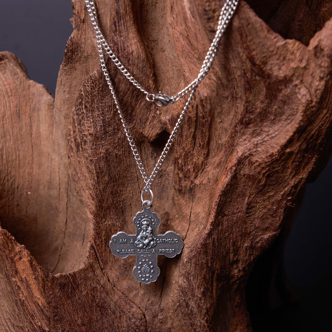 Christianartworkshop Collier pendentif croix à quatre directions en carmélite style classique - image 8