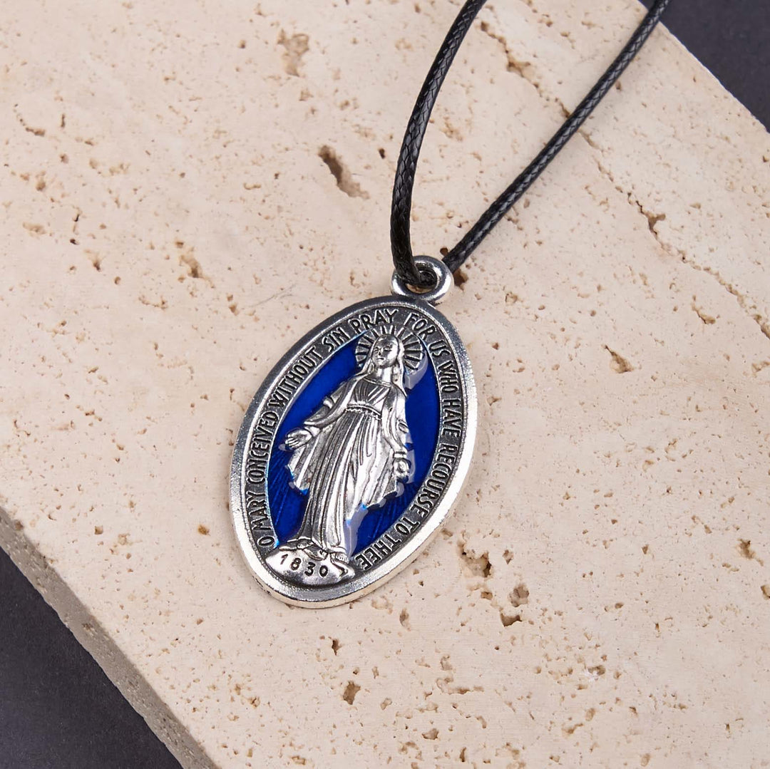 Christianartworkshop Collier pendentif médaille miraculeuse de Notre-Dame, style classique - Médaille Miraculeuse - image 0