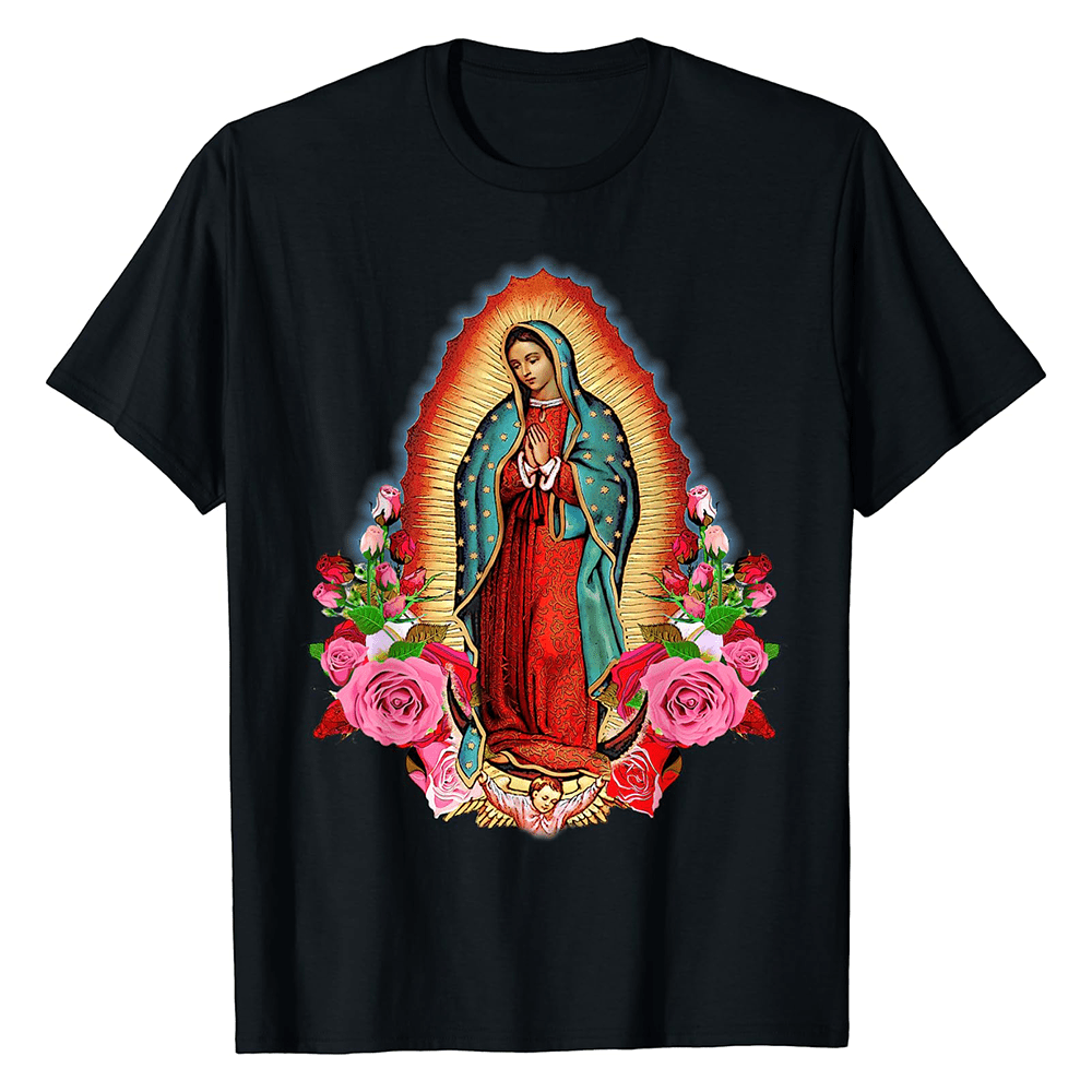 T-shirt à manches courtes Notre-Dame de Guadalupe, style classique et coloré, de Christianartworkshop - 2XL - image 0