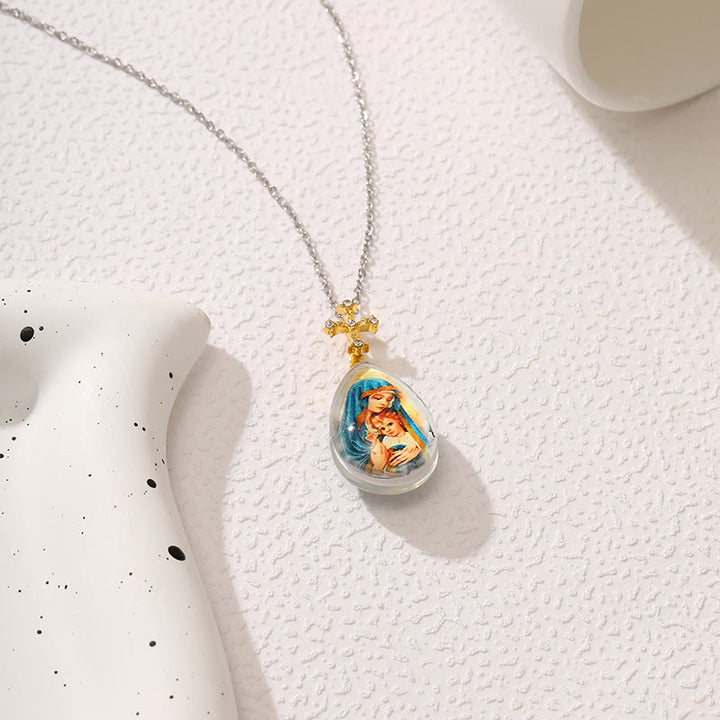 Christianartworkshop Collier pendentif en cristal style simple et tendance, série Jésus - image 1