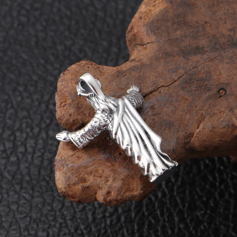 Collier pendentif Jésus en argent sterling style rétro vintage de Christianartworkshop - image 3