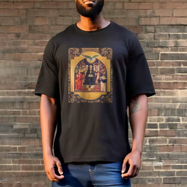 T-shirt à manches courtes Christianartworkshop style classique Saint-Esprit Apôtres Sainte Vierge Marie - image 1