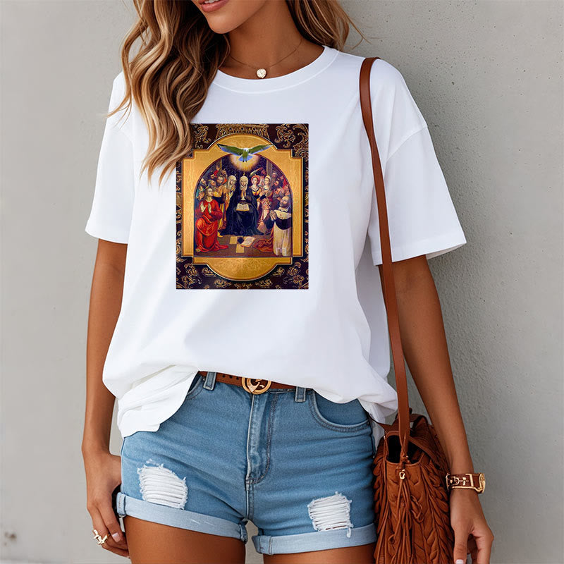 T-shirt à manches courtes Christianartworkshop style classique Saint-Esprit Apôtres Sainte Vierge Marie - image 5