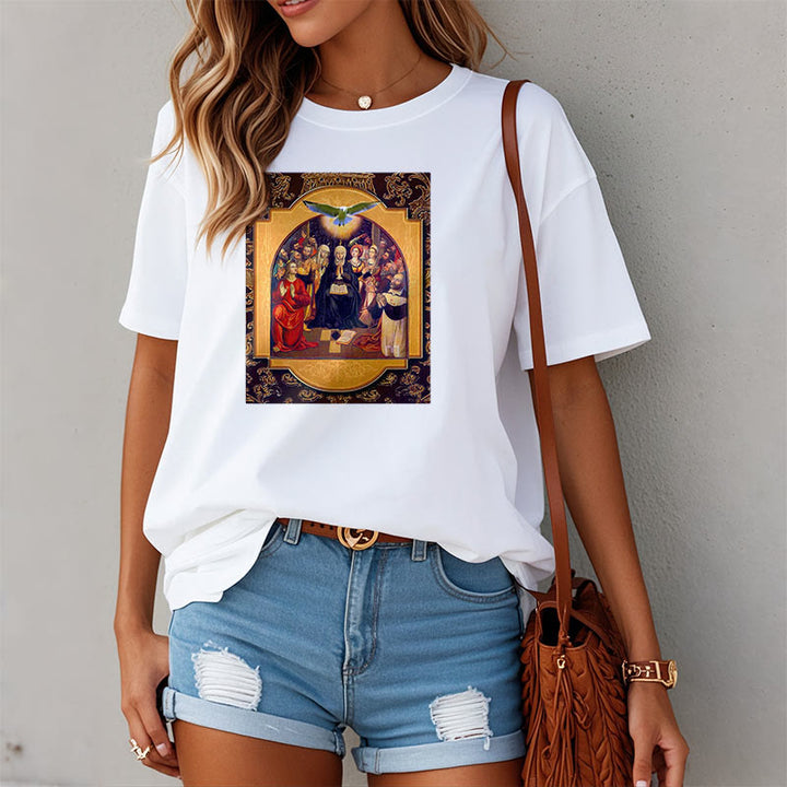 T-shirt à manches courtes Christianartworkshop style classique Saint-Esprit Apôtres Sainte Vierge Marie - image 5