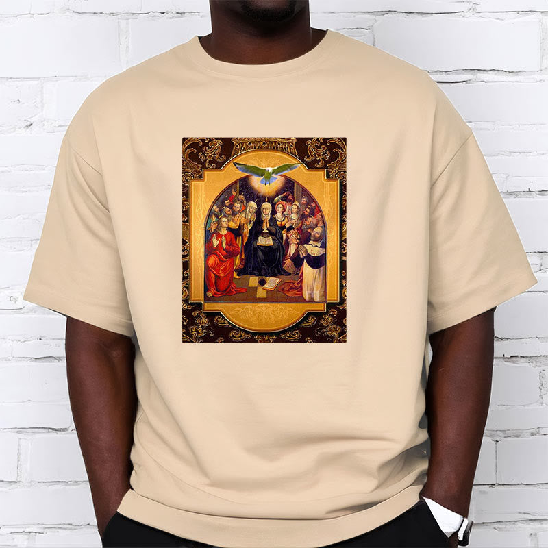 T-shirt à manches courtes Christianartworkshop style classique Saint-Esprit Apôtres Sainte Vierge Marie - image 8