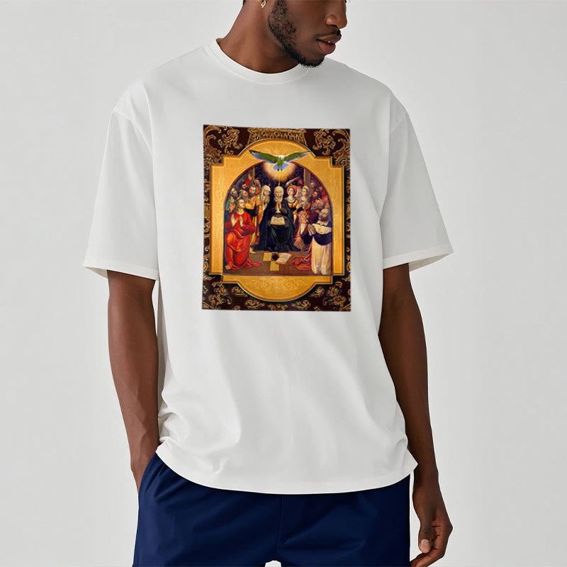 T-shirt à manches courtes Christianartworkshop style classique Saint-Esprit Apôtres Sainte Vierge Marie - image 6