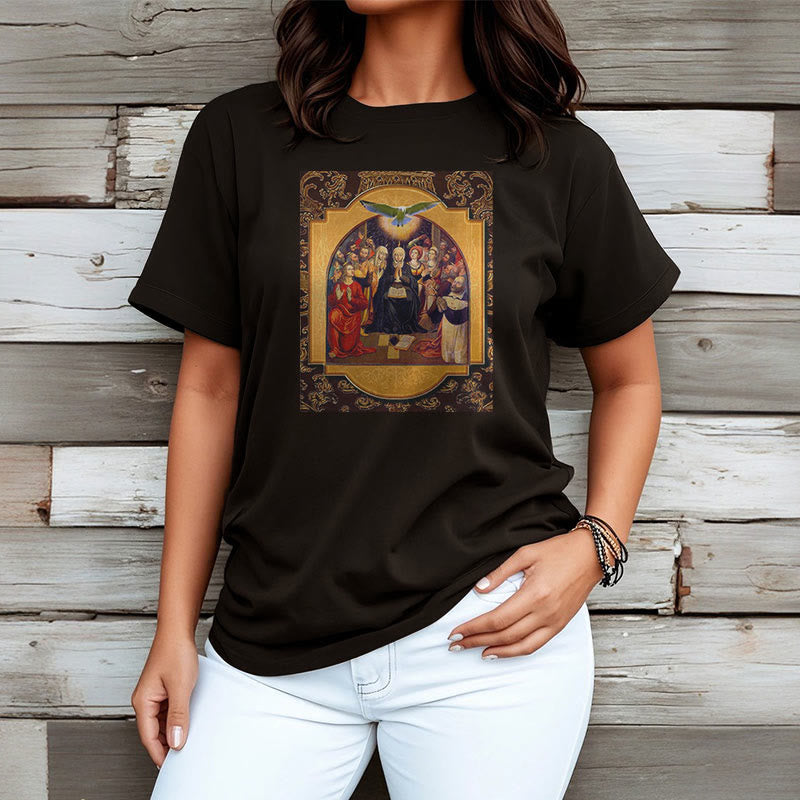 T-shirt à manches courtes Christianartworkshop style classique Saint-Esprit Apôtres Sainte Vierge Marie - image 2