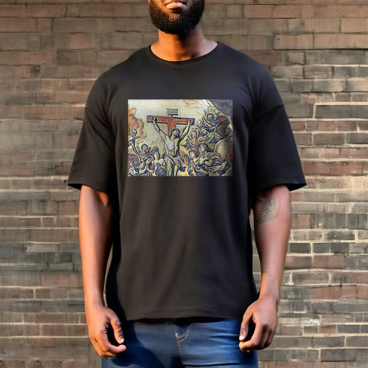 T-shirt à manches courtes Christianartworkshop style classique Crucifixion de Jésus - image 6