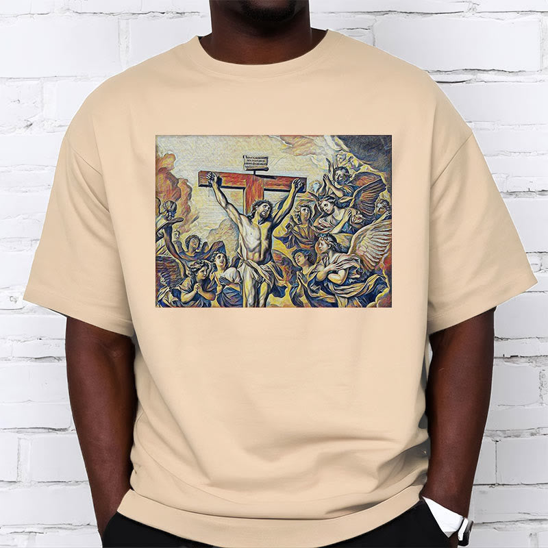 T-shirt à manches courtes Christianartworkshop style classique Crucifixion de Jésus - image 8