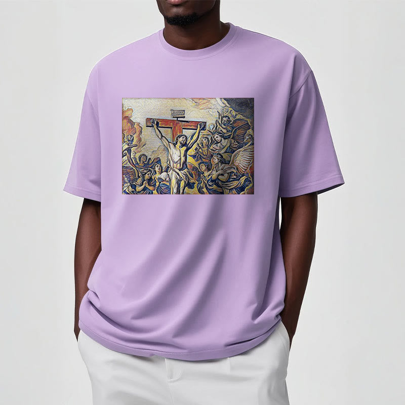 T-shirt à manches courtes Christianartworkshop style classique Crucifixion de Jésus - image 16