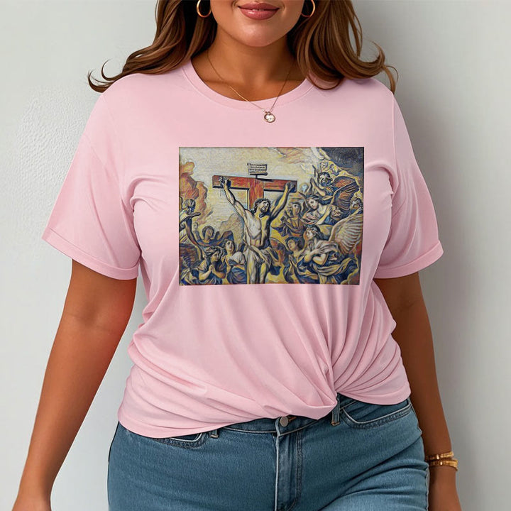 T-shirt à manches courtes Christianartworkshop style classique Crucifixion de Jésus - image 14