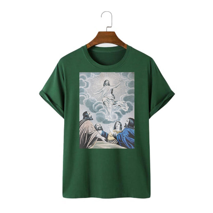 T-shirt à manches courtes Christianartworkshop Classic Style The Ascension - Vert foncé - 2XL - image 9