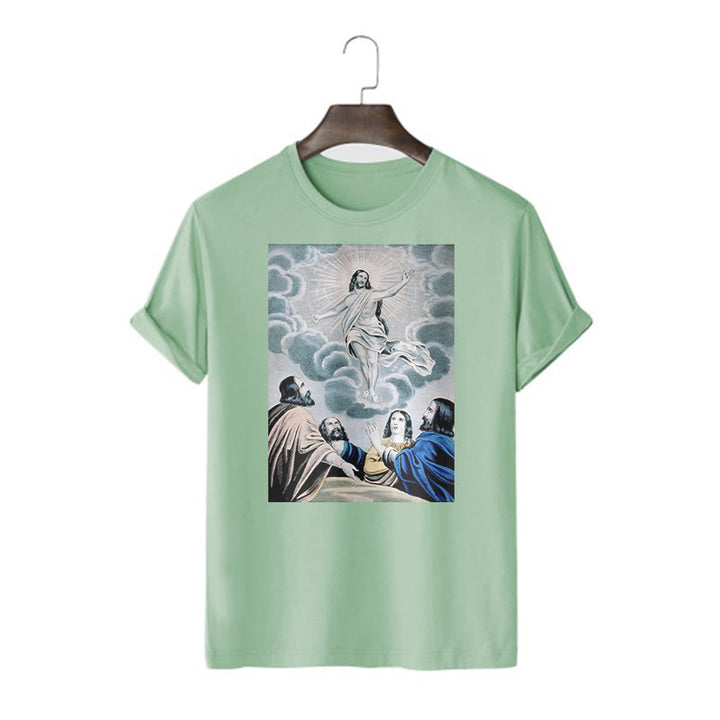 T-shirt à manches courtes Christianartworkshop Classic Style The Ascension - Vert clair - 2XL - image 11
