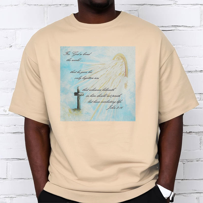 T-shirt à manches courtes Christianartworkshop style classique « Dieu a tant aimé le monde » - image 9