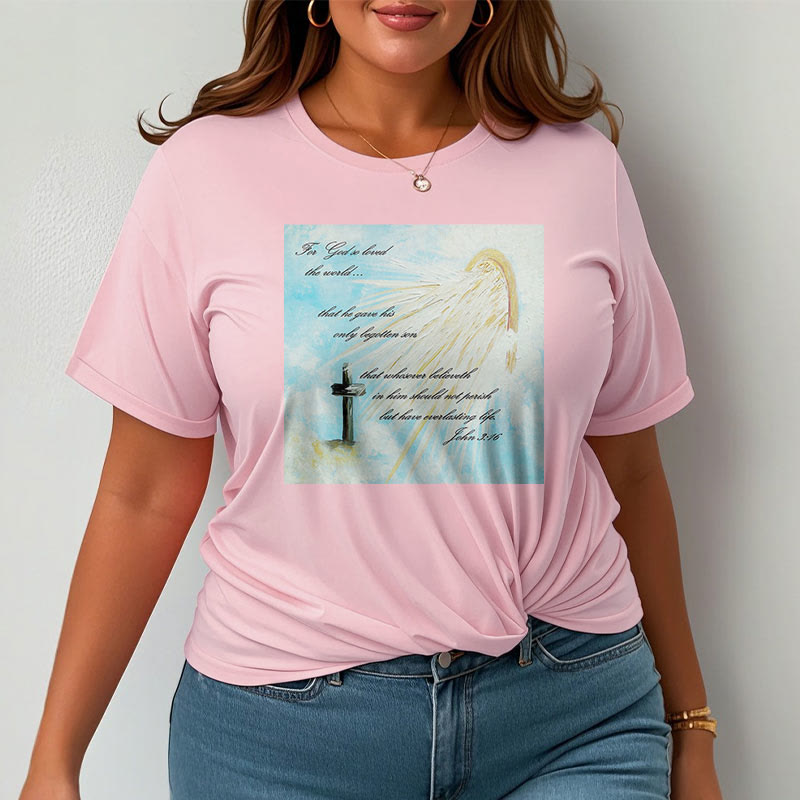 T-shirt à manches courtes Christianartworkshop style classique « Dieu a tant aimé le monde » - image 15