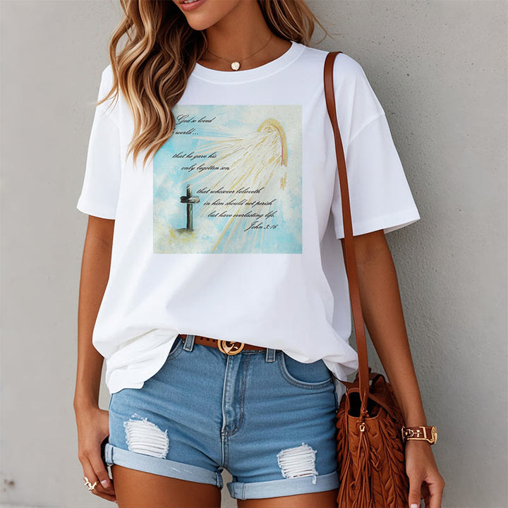 T-shirt à manches courtes Christianartworkshop style classique « Dieu a tant aimé le monde » - image 2