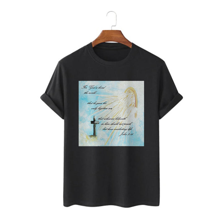T-shirt à manches courtes Christianartworkshop style classique « Dieu a tant aimé le monde » - Noir - 2XL - image 4