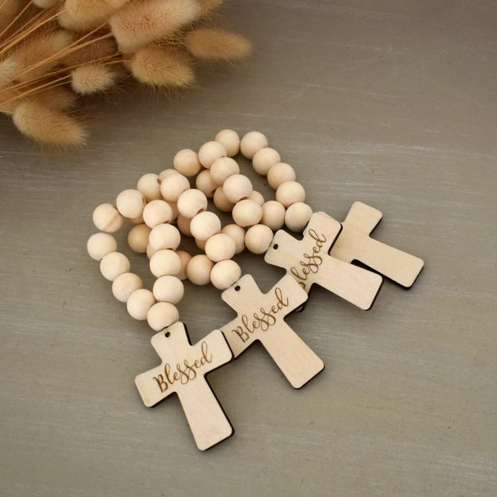 Christianartworkshop Chapelet de poche en bois multifonctionnel pour baptême, prières et décorations de fêtes - image 2