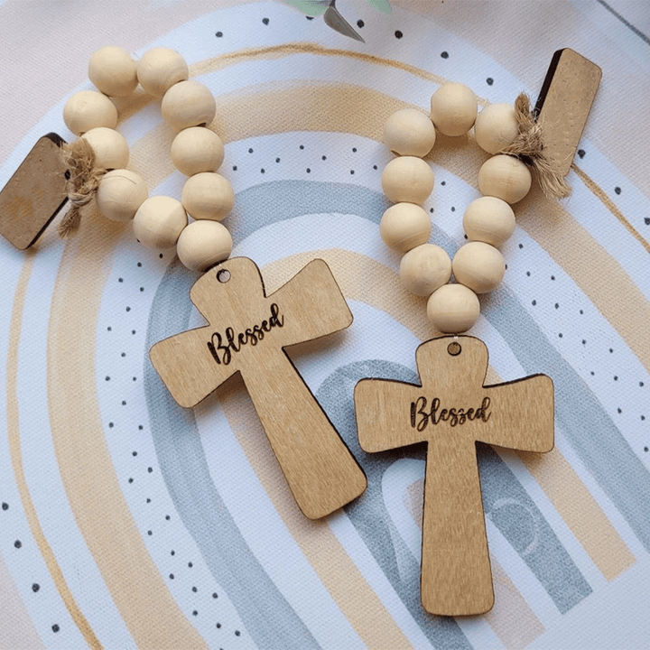 Christianartworkshop Chapelet de poche en bois multifonctionnel pour baptême, prières et décorations de fêtes - image 6