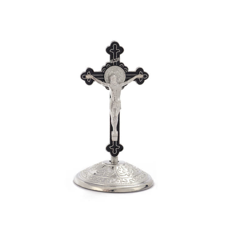 Christianartworkshop Crucifix stéréoscopique en alliage de zinc de style classique - Noir-Argent - image 4