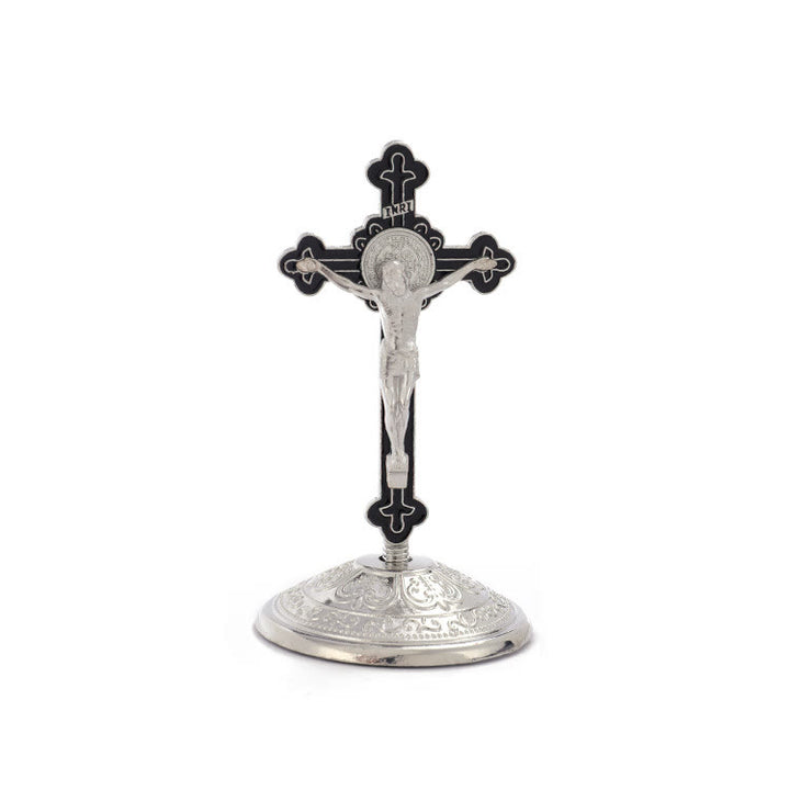 Christianartworkshop Crucifix stéréoscopique en alliage de zinc de style classique - Noir-Argent - image 4