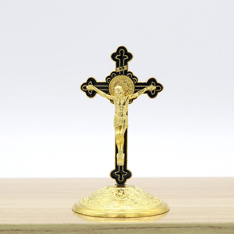 Christianartworkshop Crucifix stéréoscopique en alliage de zinc de style classique - Noir - image 1
