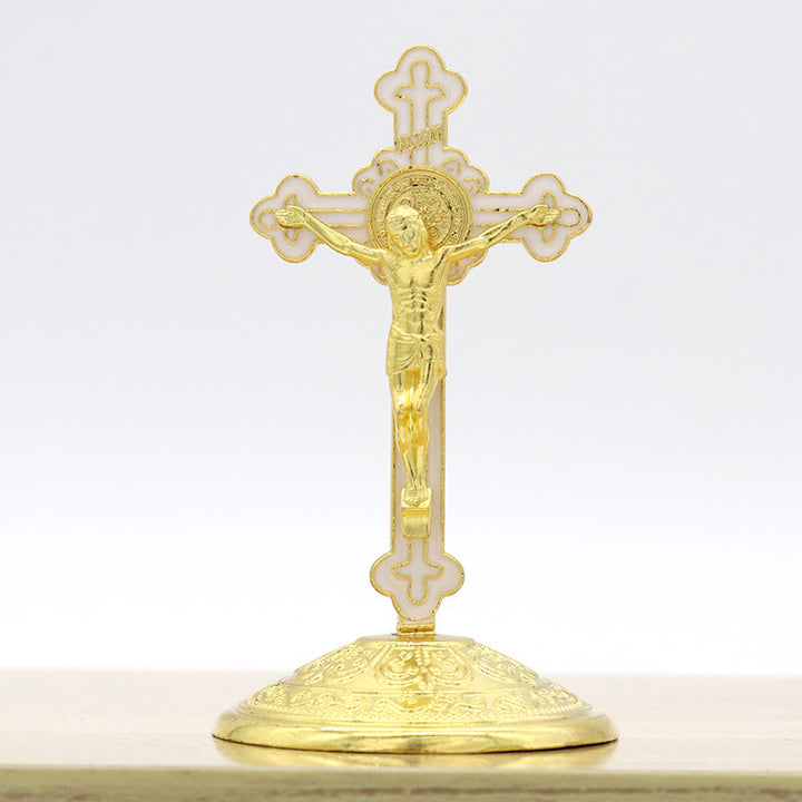 Christianartworkshop Crucifix stéréoscopique en alliage de zinc de style classique - Doré - image 7