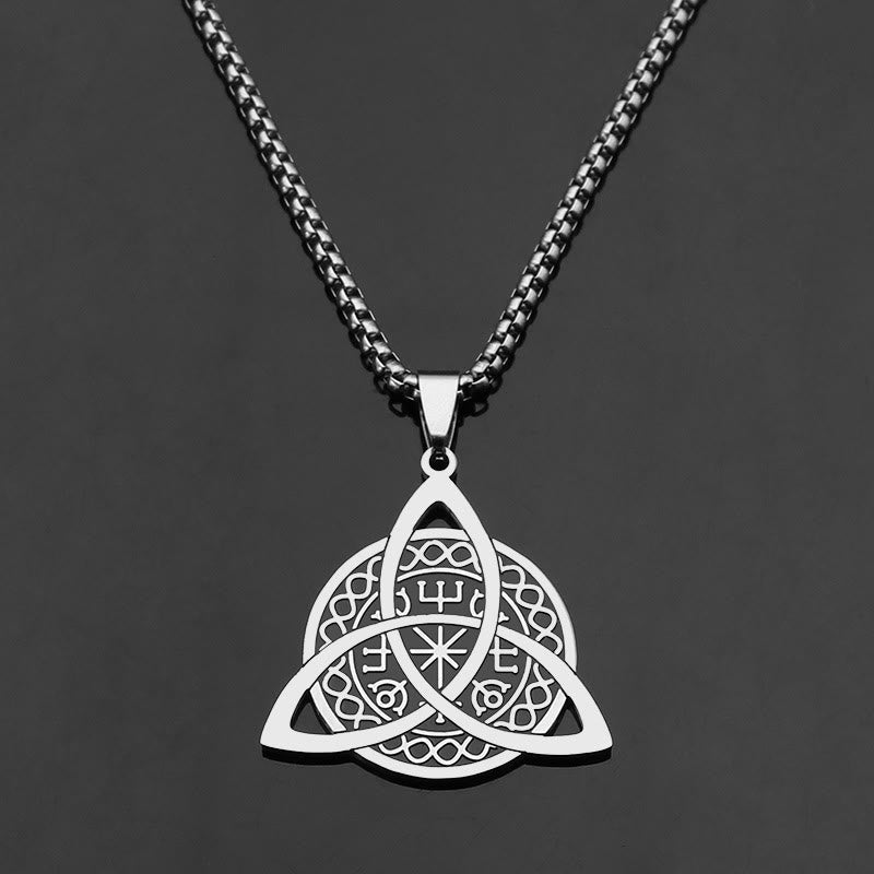 Christianartworkshop Collier pendentif minimaliste en acier inoxydable Triquetra - image 1