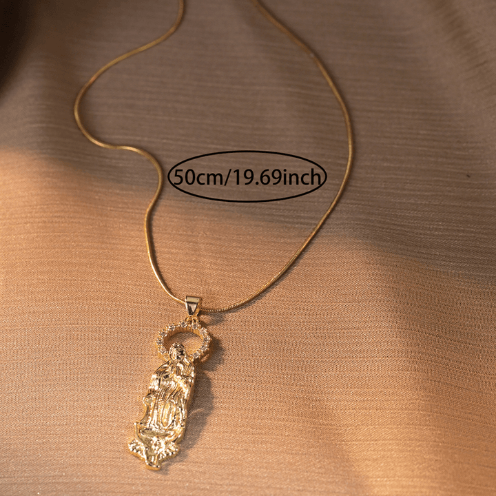 Christianartworkshop Collier pendentif de luxe représentant l'Assomption de la Vierge Marie et Notre-Dame de Guadalupe - image 8