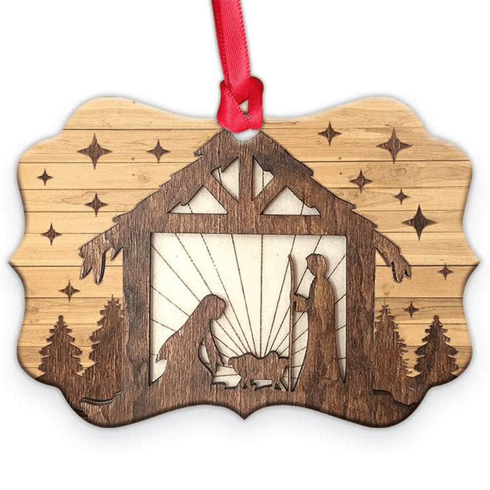 Christianartworkshop Décorations de Noël suspendues en acrylique représentant la Nativité (G) - image 2