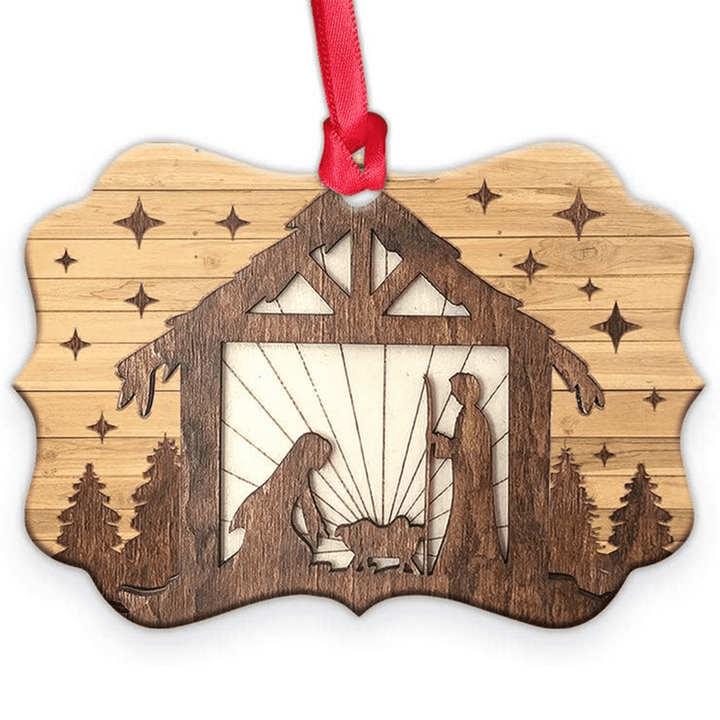 Christianartworkshop Décorations de Noël suspendues en acrylique représentant la Nativité (G) - image 2