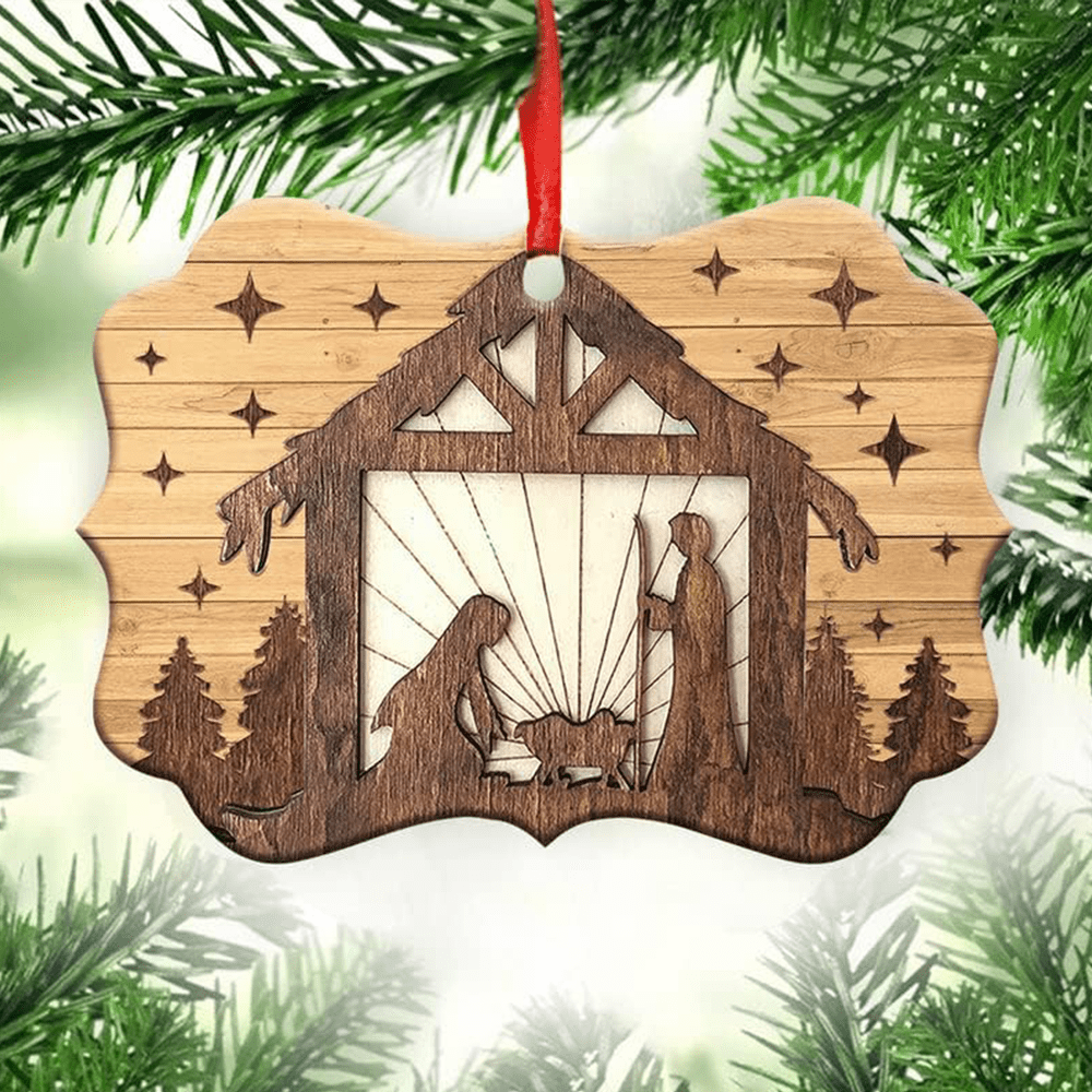 Christianartworkshop Décorations de Noël suspendues en acrylique représentant la Nativité (G) - image 1