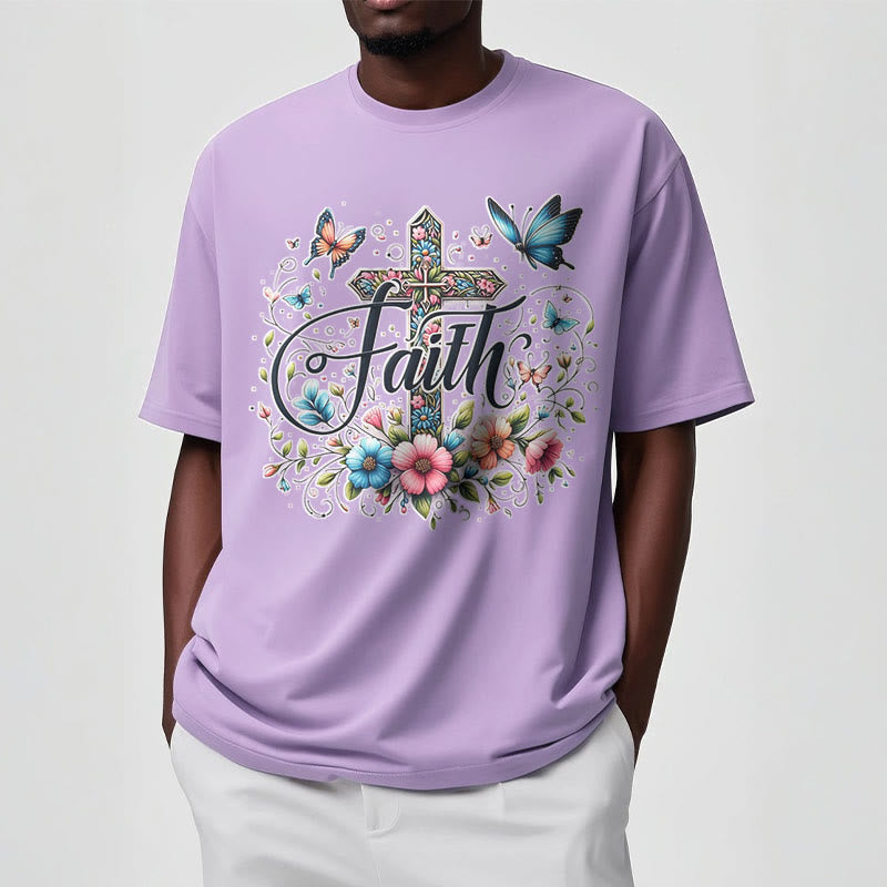 T-shirt à manches courtes Christianartworkshop style bohème fleurs et croix - image 16