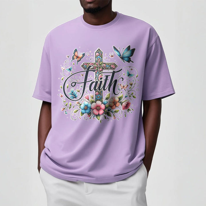 T-shirt à manches courtes Christianartworkshop style bohème fleurs et croix - image 16