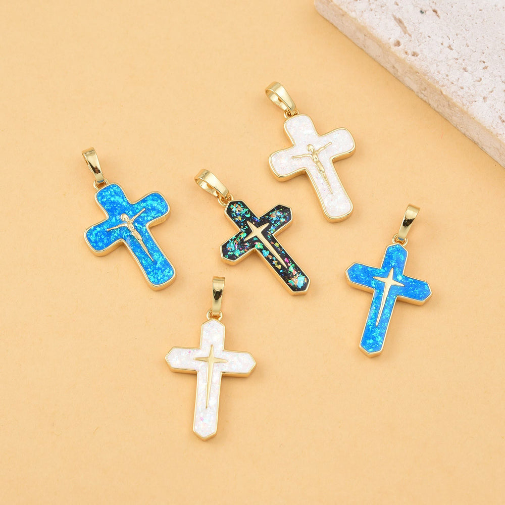 Christianartworkshop Collier pendentif minimaliste en cuivre avec crucifixion - image 1