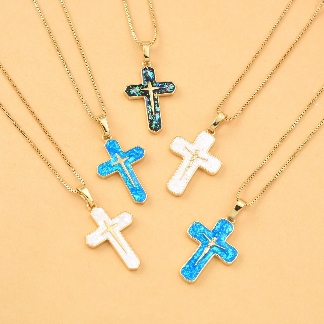 Christianartworkshop Collier pendentif minimaliste en cuivre avec crucifixion - image 0