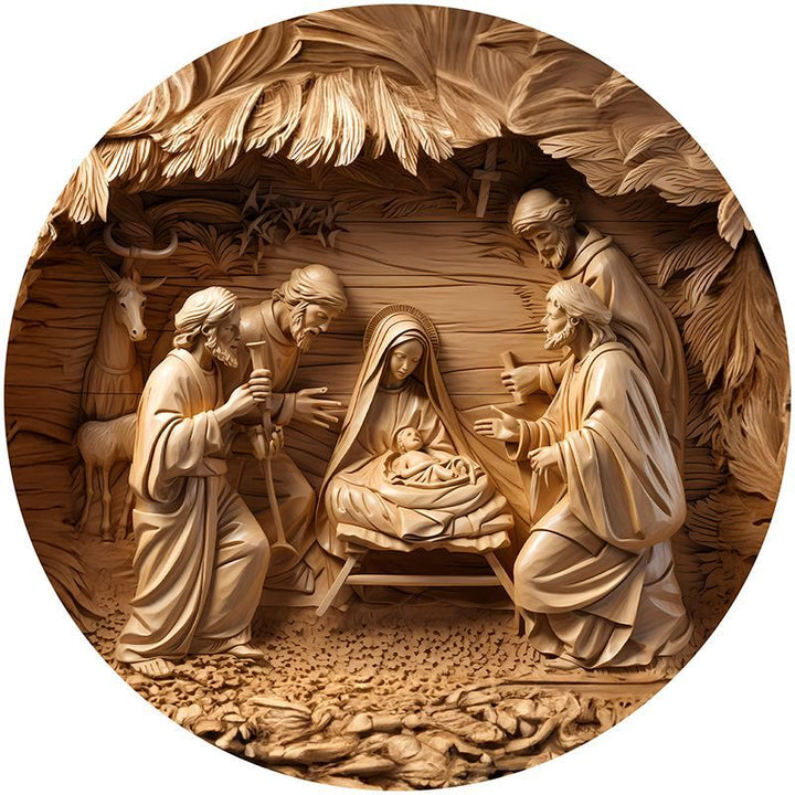Christianartworkshop Série 8 Styles Marron Crèche Décoration Festive Ornements à Suspendre G - Crèche - image 0